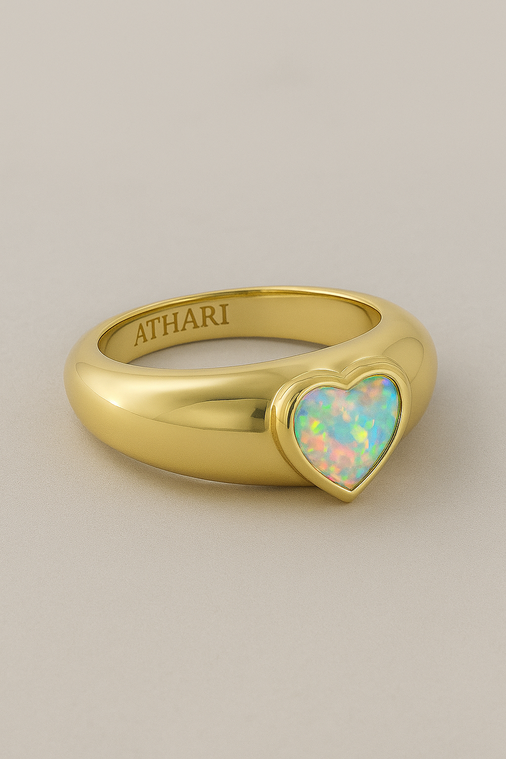 BIRTHSTONE HEART RING